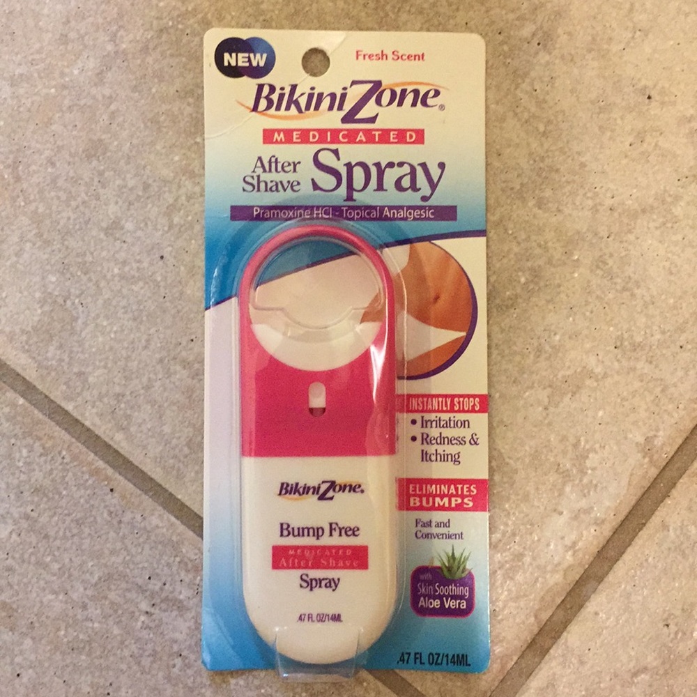 Bikini zone after shave spray